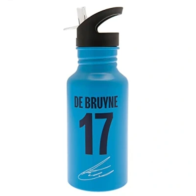 Imagen de Manchester City FC Botella de Agua Kevin Bruyne Aluminio (Talla Única) (Azul)