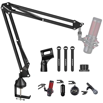 Imagen de Soporte de Micrófono,Aokeo AK 35 Brazo Micrófono ajustable negro Profesional para HyperX QuadCast,Blue Yeti,Blue Snowball,Etc