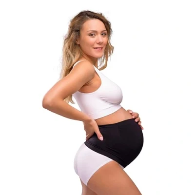 Imagen de Carriwell Polainas De Embarazo Apoyo, Pantalones Cómodos Maternidad con Bajo Vientre Inserción, Alivia El Dolor Espalda Durante Embarazo, Transpirable Mujeres[Negro][Grande]