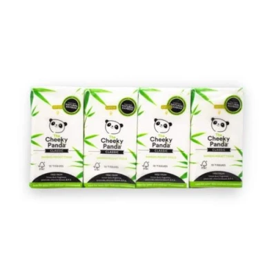 Imagen de The Cheeky Panda pañuelos de bolsillo bambú Caja 96 paquetes (10 por paquete) Hipoalergénicos, ecológicos, supersuaves, fuertes y sostenibles