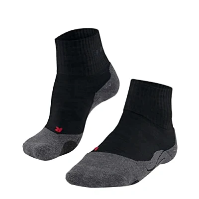 Imagen de FALKE TK2 Explore Short W SSO lana hilo funcional anti ampollas gruesa 1 par, Calcetines para senderismo Mujer, Negro (Black Mix 3010), 35 36