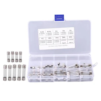 Imagen de kit de Surtido fusibles, Fydun 100 piezas 5 * 20 mm 6 30 Reemplazo del tubo fusible vidrio para automóvil 0.2A 0.5A 1A 2A 3A 5A 10A 15A 20A 30A