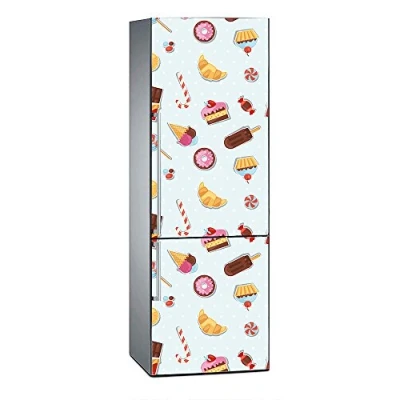 Imagen de Oedim Vinilo para Frigorífico Helados Regaliz 185 x 60 cm Adhesivo Resistente y de Fácil Aplicación Pegatina Adhesiva Decorativa Diseño Elegante
