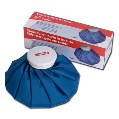 Imagen de Gima Bolsa de agua caliente 100% goma, con 2 lados laminados, para aliviar dolores y calambres musculares, calentar en caso frío o humedad, Rojo, 28601