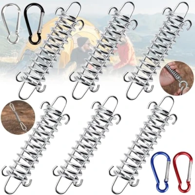Imagen de dtsc 10 Piezas Hebilla de Resorte para Tienda, Tensor del Tensor, Muelle Traccion Tensión Gancho, Accesorios Acampar Resortes, Fácil Instalar, Adecuado Playa, Camping