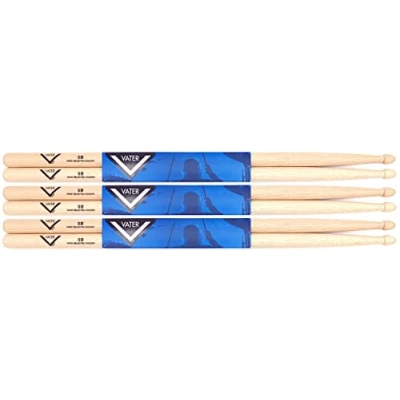 Imagen de Vater Baquetas VS3P5BW Serie 5B American Hickory Punta de madera Paquete 3 pares