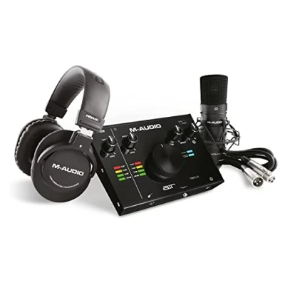 Imagen de M Audio Interfaz USB, Micrófono Condensador XLR, Audífonos, Paquete de Software Grabación y Cable XLR AIR 192x4 VSP