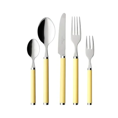 Imagen de Villeroy &amp; Boch Play Sunny Day Cubertería para hasta 6 personas, 30 piezas, acero inoxidable, mango de plástico amarillo