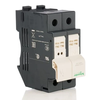 Imagen de Schneider Electric DF102 TeSys Seccionador Portafusible, 2P, 32A, Fusible 10mm x 38mm, 79.5mm 35mm 61mm