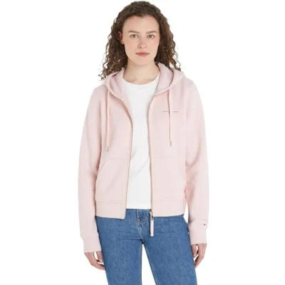 Imagen de Tommy Hilfiger 1985 REG Mini Corp Zip Hoodie WW0WW39189 Chaquetas con Cierre, Rosa (Whimsy Pink), L para Mujer