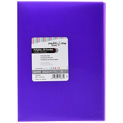 Imagen de Grafoplás 01451735－Carpeta de fundas Multiline, 20 fundas, tamaño folio, color violeta