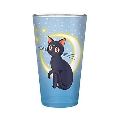 Imagen de Vaso de Vidrio XXL Sailor Moon Luna &amp; Artemis