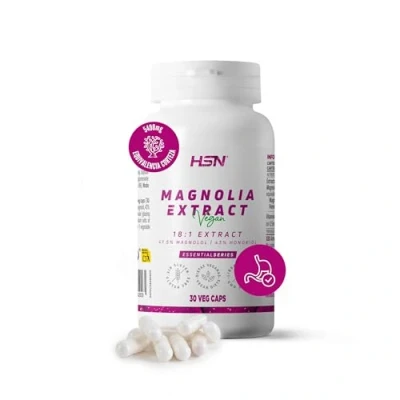Imagen de HSN Extracto de Magnolia 300mg (142,5mg Magnolol + 129mg Honokiol) 30 Cápsulas Vegetales Equivale a 5400mg Corteza officinalis (18x Veces Más Concentrado) No GMO, Vegano, Sin Gluten
