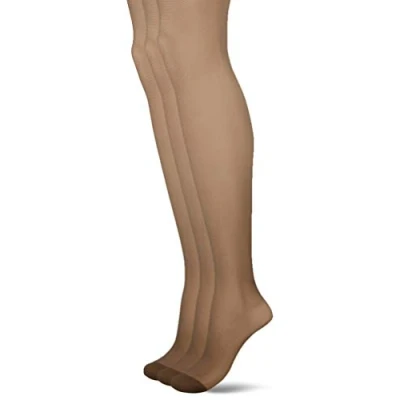 Imagen de Pretty Polly 15d Soft Shine Tights Medias, 15 DEN, Negro (Blk Barely Black), Large (Talla del Fabricante: ML) (Pack de 3) para Mujer