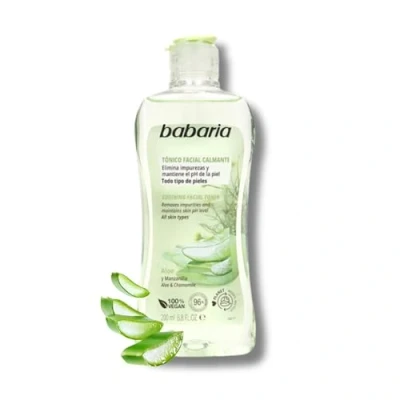 Imagen de Babaria Tónico Facial Calmante Con Aloe Vera Y Manzanilla 200 Ml, Blanco