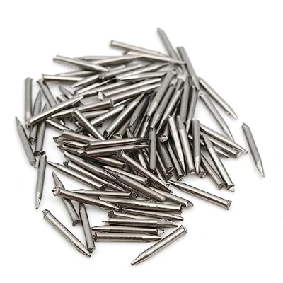 Imagen de Design61 100 clavos de acero para peines, 1,2 x 10 mm, con punta cortada, sin cabeza, en blanco