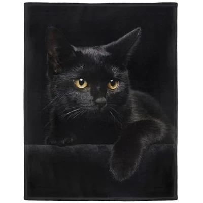 Imagen de YISUMEI Manta de Forro Polar Suave (125 x 150 cm), Color Negro