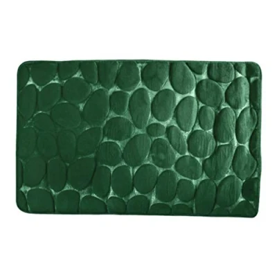 Imagen de Msv Alfombra DE BAÑO Espuma Piedras 50X80 CM, Verde Oscuro, 50 x 80 cm