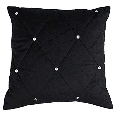 Imagen de Paoletti Riva Funda de cojín Acolchado, Cierre Cremallera Oculta, Color Negro, 45 x cm, diseño geométrico, Poliéster, 45cm