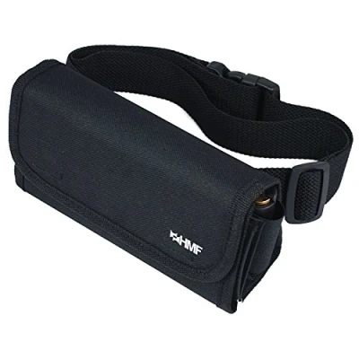 Imagen de HMF 48811 02 Bolso de Camarero, Monedero Incl. Cambiador Monedas para Euros con Cinturón Transporte y Cremallera Bolsillo, 20,5 x 6,5 10 cm, Negro