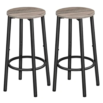Imagen de HOOBRO Taburetes de Bar, Taburete Encimera Cocina con Reposapiés, Bar Estilo Industrial, Adecuado para Cocina, Restaurante, y Sala Fiestas, Greige EBG03BY01