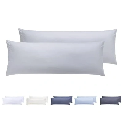 Imagen de Todocama Juego de 2 Fundas Almohada, Microfibra Extra Suave, hipoalergénicas. 90x40 cm Gris Claro (8435439012966)