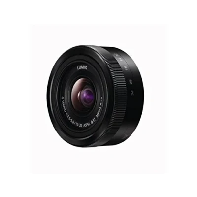 Imagen de Panasonic LUMIX H FS12032 Objetivo Zoom estándar para cámaras de montura M4/3 (Focal 12 32 mm, F3.5 F5.6, tamaño filtro 37 MEGA O.I.S), negro