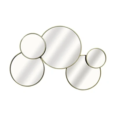Imagen de INSPIRE Surtido de 5 espejos Satellite Multiespejo redondo Metal mate chapado en oro H.40 x 60 cm