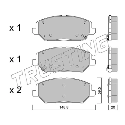 Imagen de TRUSTING 1163.0 Juego de pastillas freno con avisador acústico desgaste HYUNDAI: i30 III Hatchback, Fastback, Familiar