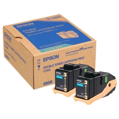Imagen de Epson Doble Pack Tóner Cian Aculaser C9300