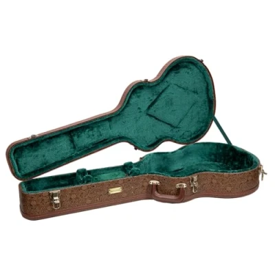 Imagen de Crossrock Designer Series CRW530OMBQ Funda de Madera para Guitarra acústica OM/000 14 Fret (Cierre Seguridad, Patas metálicas, Espacio Almacenamiento), Color marrón