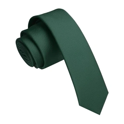 Imagen de JEMYGINS Corbata delgada de color sólido 1.57 pulgadas para hombre (4 cm), verde, general