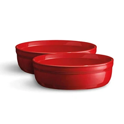 Imagen de Emile Henry Set 2 x Juego de cremas brulees, Cerámica, Granate, 13 cm, 6
