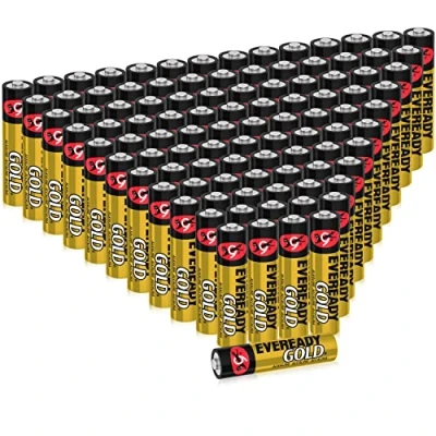 Imagen de Eveready Gold Alkaline Longlife Pilas AAA (100 unidades) (Exclusivo de Amazon)