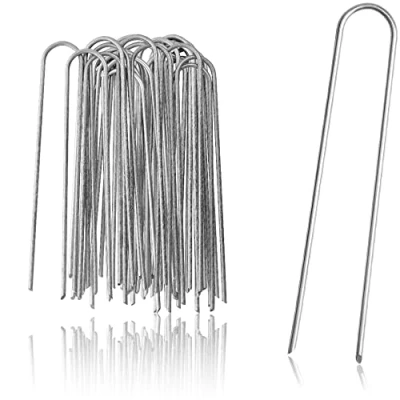 Imagen de com four® Anclajes de Suelo 25x Acero Revestido Piquetas robustas para Fijar láminas y vellones Malas Hierbas jardín Camping (025 Piezas 200x25x3.8mm)