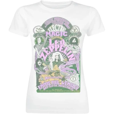 Imagen de Led Zeppelin Electric Magic Mujer Camiseta Blanco M 100% algodón Regular