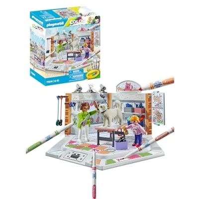 Imagen de PLAYMOBIL Color 71514 Salón canino, estilismo imaginativo en la peluquería de Perros, con bolígrafos y Accesorios solubles Agua, Juguetes para niños niñas a Partir 6 años