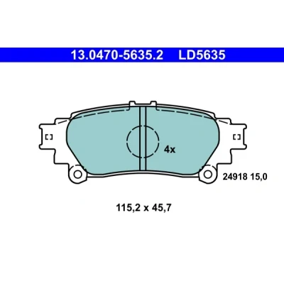 Imagen de ATE Ceramic 13.0470 5635.2 Juego de pastillas freno sin contacto aviso desgaste TOYOTA: Prius Plus, LEXUS: RX III