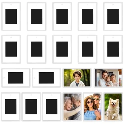 Imagen de Kurtzy Marco de Fotos en Blanco para Refrigerador (Pack 20) Imanes Personalizados 7 x 4,5 cm Metacrilato Transparente Pequeñas, Regalos Familiares y Amigos