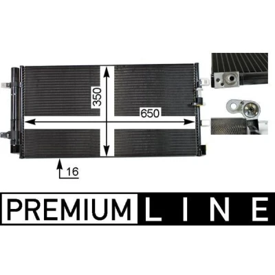 Imagen de MAHLE ORIGINAL AC 738 000P Condensador con secador, sin presostato 650 AUDI: A4 B8 Avant, Berlina, Q5, PORSCHE: Macan norauto, oscaro, mister
