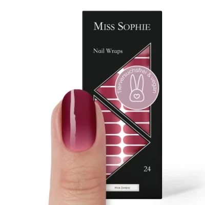 Imagen de Miss Sophie Lámina de uñas &quot;Pink Ombre&quot;, Degradado, Fucsia, Nail Wraps 24 láminas autoadhesivas ultrafinas larga duración