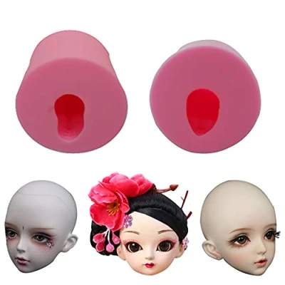 Imagen de WonDerfulC Molde de silicona para pastel fondant, 3D, cabeza humana, moldes hacer cara bebé, jabón, resina epoxi, arcilla ultraligera, decoración artística yeso