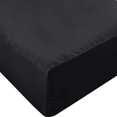 Imagen de Utopia Bedding sábana Bajera tamaño Queen, Bolsillo Profundo, Microfibra Suave, Resistente al Encogimiento y a la decoloración, fácil Cuidado, Solo 1 (Negro)