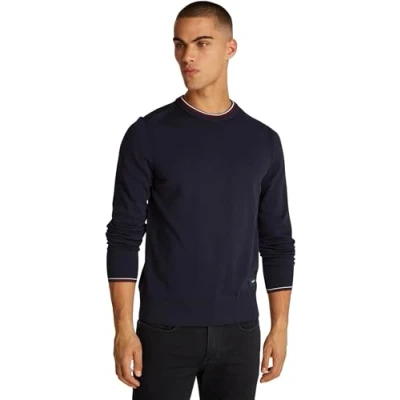 Imagen de Tommy Hilfiger Jersey para Hombre Crew Neck de Punto, Azul (Desert Sky), XS