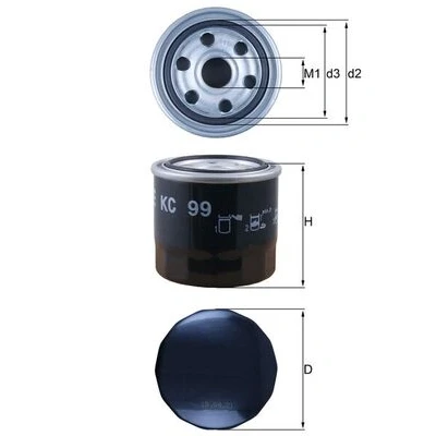 Imagen de MAHLE ORIGINAL KC 99 Filtro Combustible enroscable