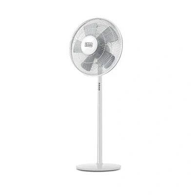 Imagen de Black+Decker bxefp60e; ventilador de columna; diseño minimalista; sistema oscilación/inclinación ajustable. 5 aspas. 3 velocidades. 130 cm altura; base redonda. 60 w