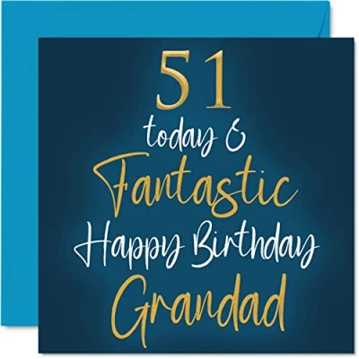 Imagen de Stuff4 fantásticas tarjetas de cumpleaños 51 para abuelo hoy y Tarjeta nieto, nieta, abuelo, regalos 145 mm x
