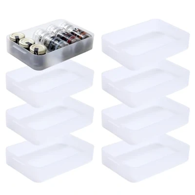 Imagen de Sundis Pure Box, 8 cajas de almacenamiento plástico transparente, tamaño A5, ideales para objetos pequeños, accesorios, manualidades y suministros pequeños