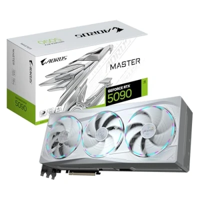 Imagen de Gigabyte AORUS GeForce RTX 5090 Master ICE 32G Tarjeta Gráfica 32GB GDDR7, 512 bits, PCI E 5.0, 2655MHz Frecuencia Base, 3 x DP 2.1a, 1 HDMI 2.1b, NVIDIA DLSS 4, GV N5090AORUSM 32GD