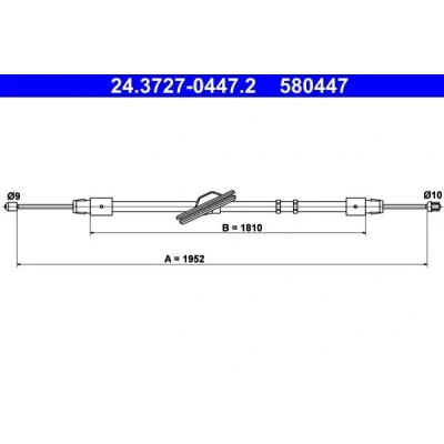 Imagen de ATE 24.3727 0447.2 Cable de Freno Mano 1952
